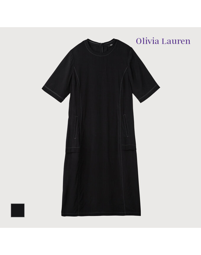 [OLIVIA LAUREN] 인견 네크 시보리 원피스_VOCOA4M5316