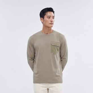 포켓 라운드 티셔츠_1J55331