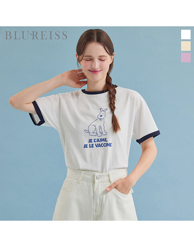 퍼피 프린팅 링거 롱 티셔츠_BI6M1TS9780