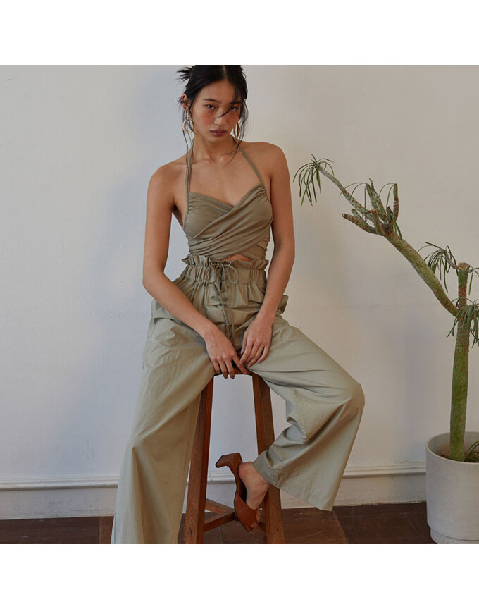 LACE UP WIDE-LEG COOL PANTS_T316BT705