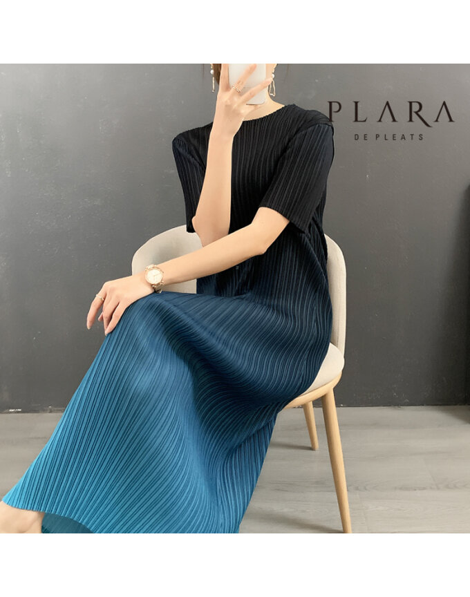 PLARA (88까지)그라데이션배색플리츠원피스_PK2SOP037C