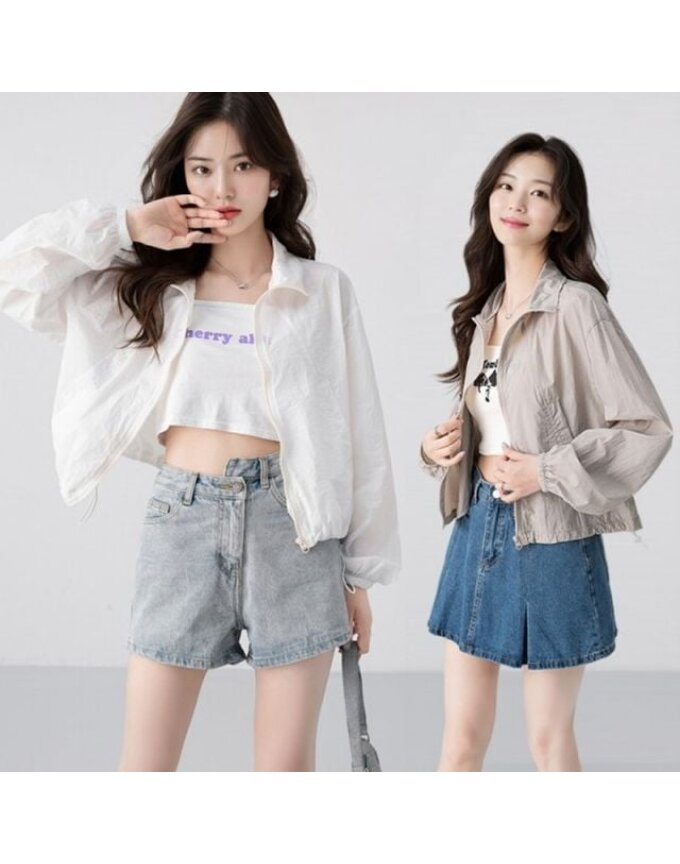 여성 간절기 체형커버 얇은 바람막이 집업 점퍼 WON-WJP-WFNSO4U
