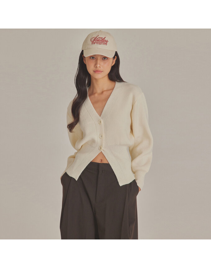 ESSENTIAL V-NECK KNIT CARDIGAN_T423OT801
