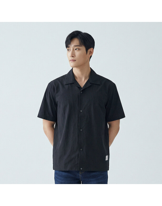 세미루즈핏 오픈카라 셔츠_QK31592