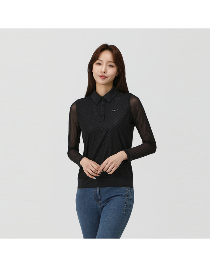 냉감 메쉬 프린트 맨투맨 티셔츠_1K45133