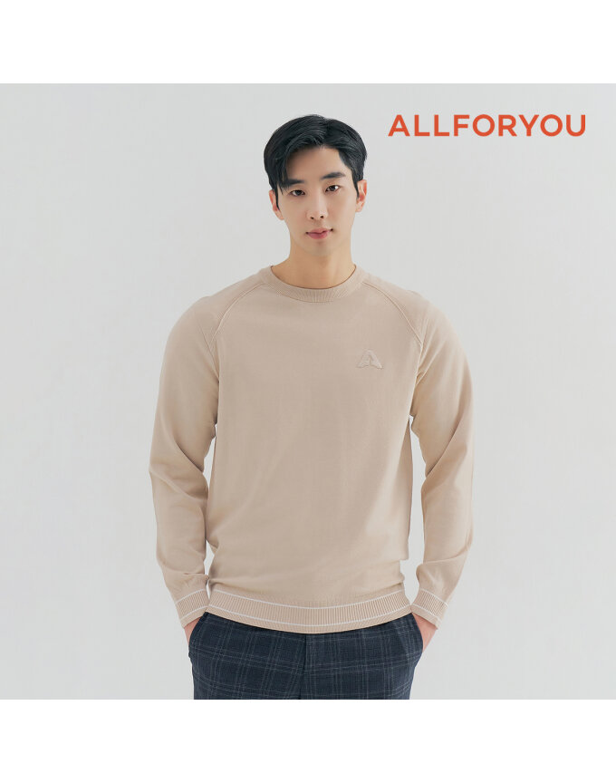 [올포유] 남성 빅로고 자수 라운드 니트 AMSRN1171-509