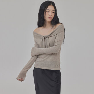 TIE STRAP OFF-SHOULDER KNIT TOP_T513TP107