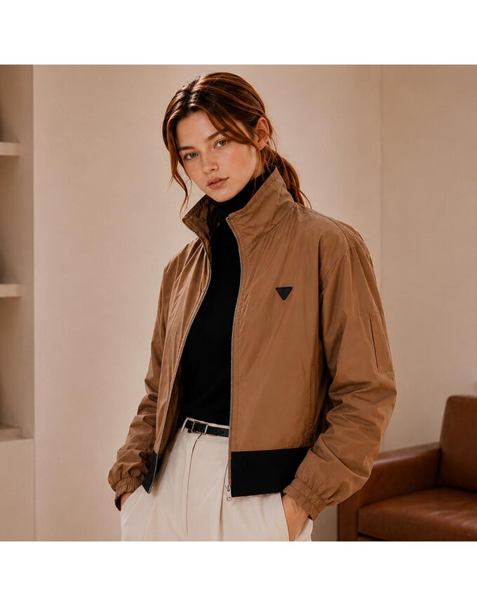 [DENNIS] 26FW신상 여성 레이어드 스윙 점퍼_베이지_HD4FLJP962