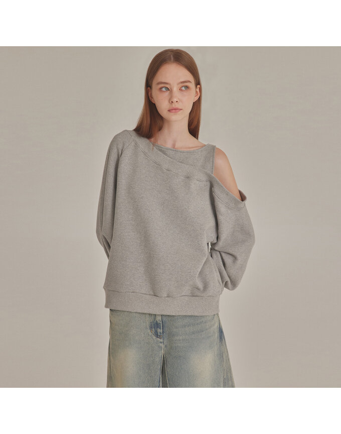 ONE-SHOULDER CUT OUT SWEATSHIRTS_T426TP126