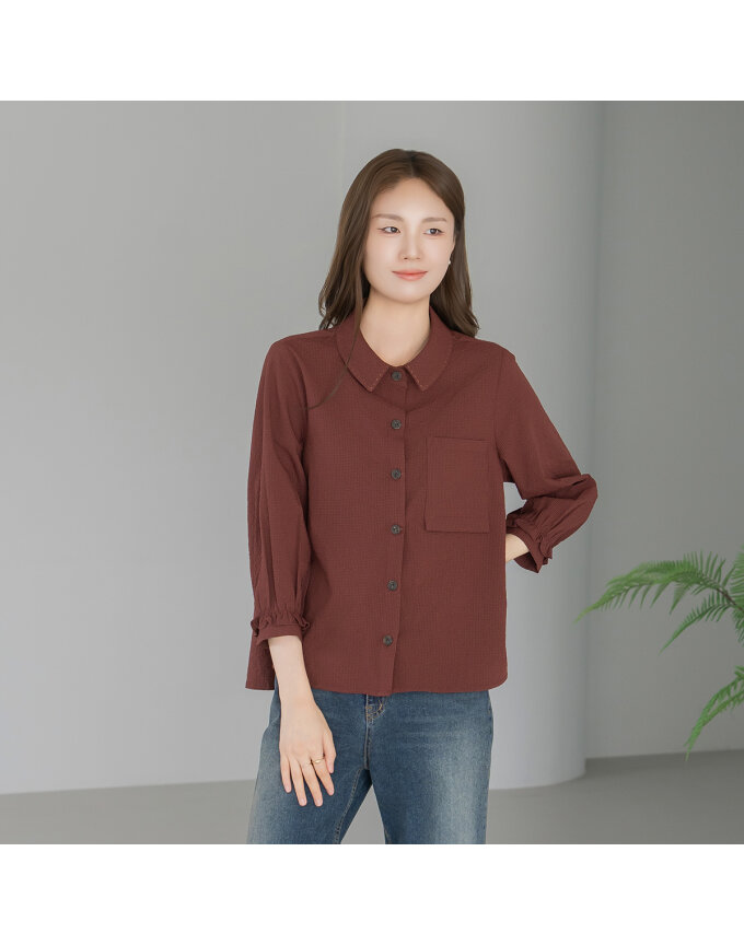 엄마옷 마담4060 프릴호시 여성 데일리 포켓셔츠 -RBL2608088-