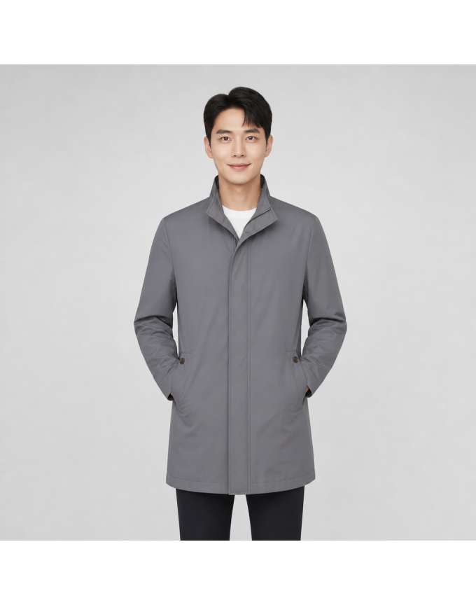 [올포유] 남성 솔리드 하이넥 집업 코트 AGCTL2231-190