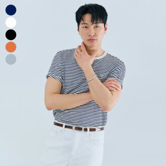 [ON] 유니 레귤러핏 슬럽스트라이프 반팔티셔츠 NQ2KE403