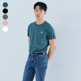 [ON] 유니 세미오버핏 미니로고 반팔티셔츠 NQ2KE406