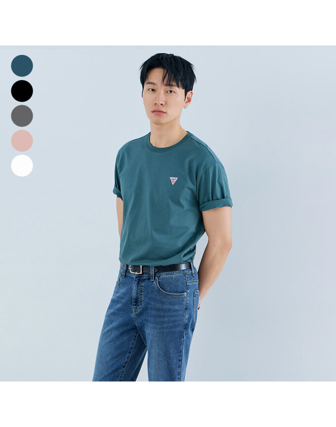 [ON] 유니 세미오버핏 미니로고 반팔티셔츠 NQ2KE406
