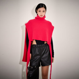 OVER NECK FISHER KNIT VEST_T226OT804