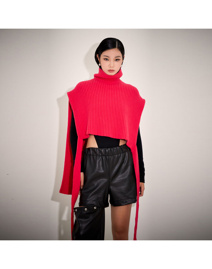 OVER NECK FISHER KNIT VEST_T226OT804