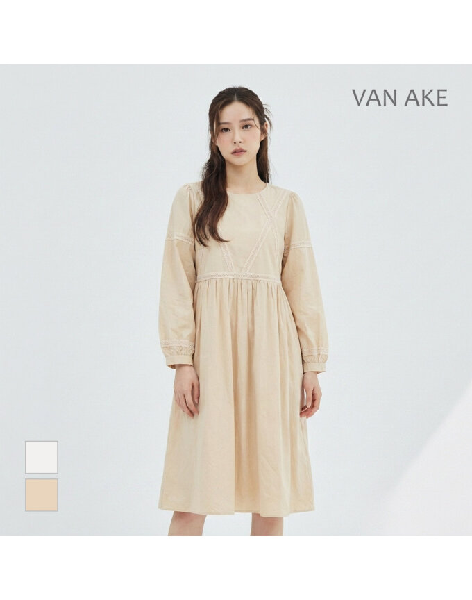 [반에이크] 레이스 배색원피스_VB35OPQ301Z