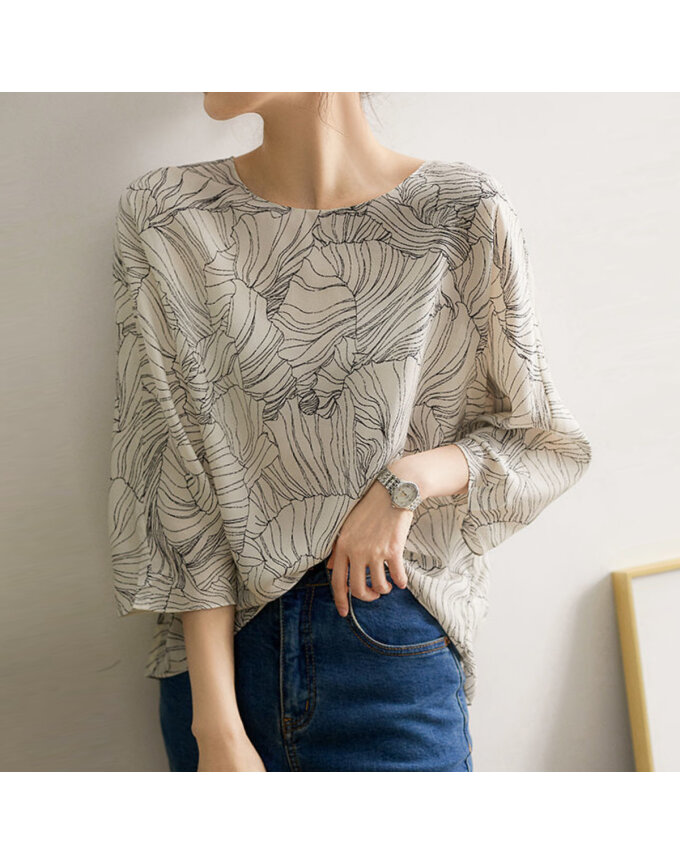 화세 드로잉라이트블라우스_HB6MBL058C