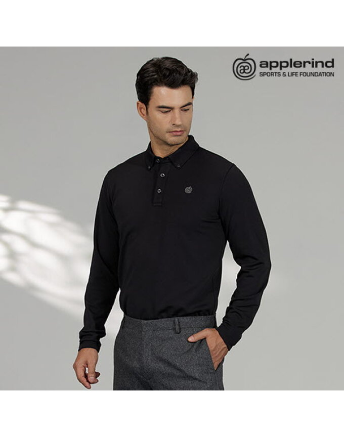 [애플라인드] 21FW 남성 써모라이트 기모 카라티 (블랙)_MA21-TS401BK