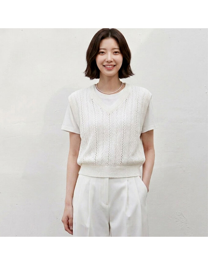 [모델리스트] 꽈배기 스카시 브이 베스트 (MEMVT002)