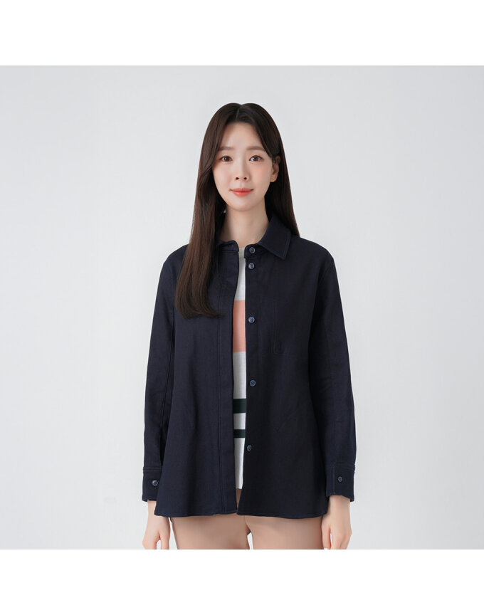 데님 힙기장 셔츠형 자켓_MI61203