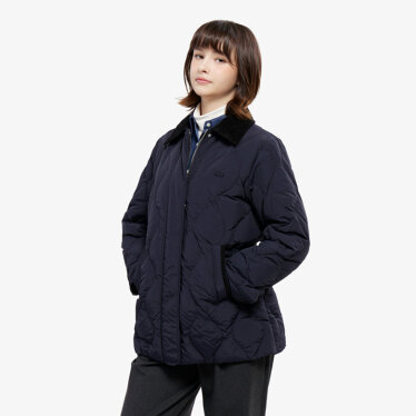 (여성) 물결 퀼팅 코듀로이 카라 중힙 다운_BF535E-55NR_HDE