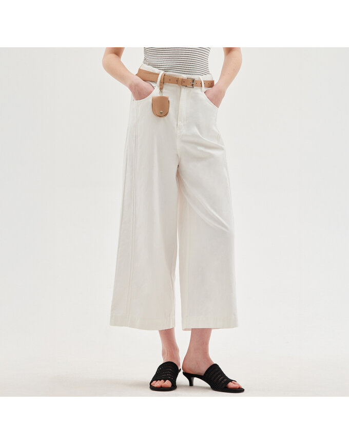 COTTON WIDE PANTS WITH BELT_T513BT701
