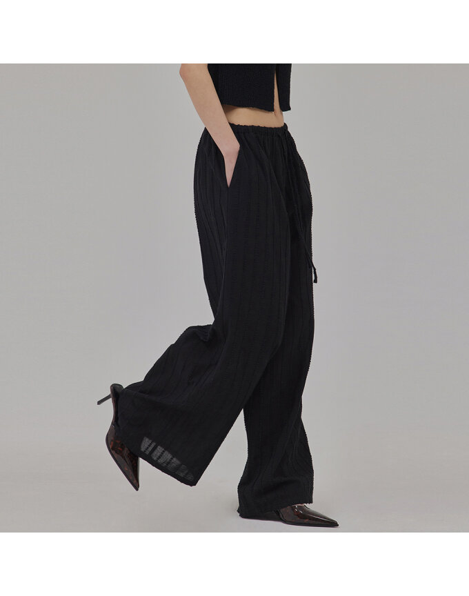 SUMMER STRIPE BANDING WIDE PANTS_T516BT700