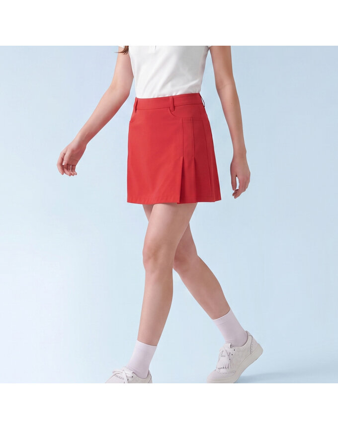 그리너리 여성 주름포인트 스판 골프 스커트 치마 GSWSK1056 RD
