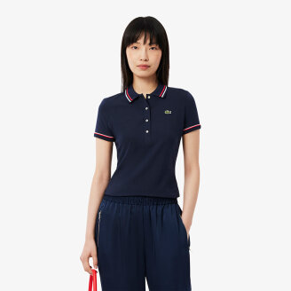 (여성) 컬러티핑 슬림핏 저지 폴로셔츠_DF9599-55G_GWI