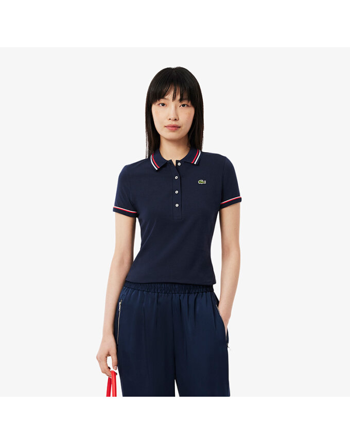 (여성) 컬러티핑 슬림핏 저지 폴로셔츠_DF9599-55G_GWI