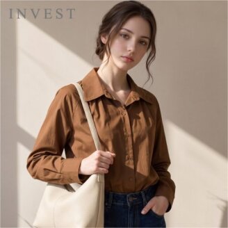 베이직 와이드 카라 블라우스_INI6F1BL5101