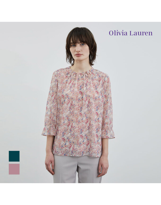 [OLIVIA LAUREN] 네크 턱 디테일 블라우스_VOCNS4M3321