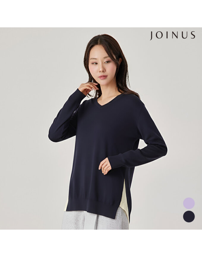 브이넥 배색 니트_JAAS3-CSL200