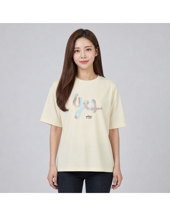 [올포유] 여성 우븐배색 블라우스형 반팔 티셔츠 ALTRN3331-102