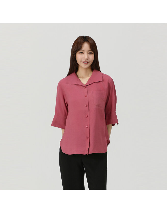 변형 오픈카라 블라우스_1J42508
