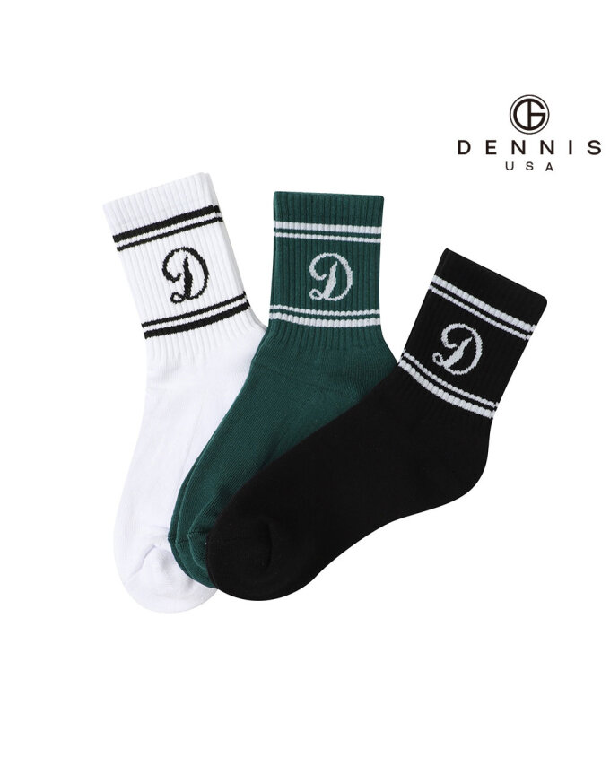 [DENNIS] 여성 로고포인트 중목양말_DAQXLSO352