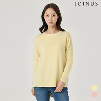 소재 배색 라운드 니트_JAAS3-CSL210