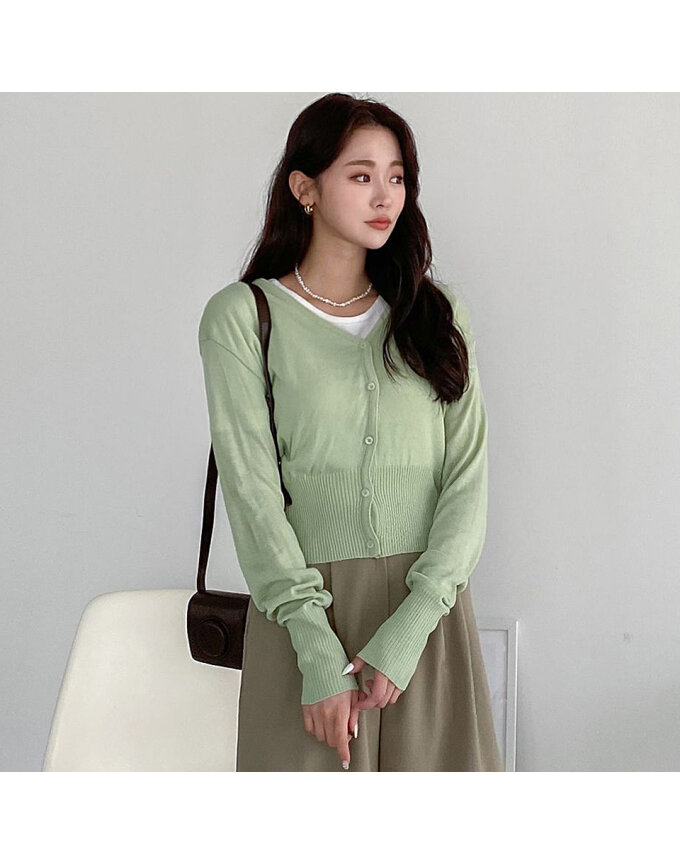 [모델리스트] 캐시미어 터치 시보리 V넥 가디건 (MESCD058)
