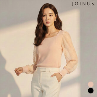 스퀘어넥 소매 배색 니트_JAAS3-SSL230
