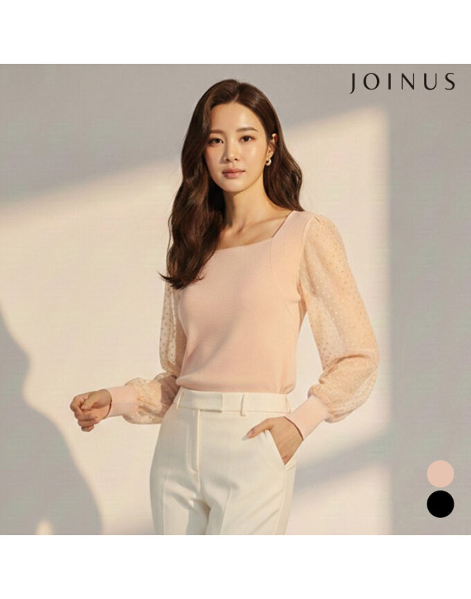 스퀘어넥 소매 배색 니트_JAAS3-SSL230
