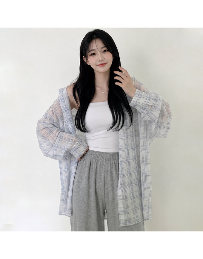 [귈림] 루즈핏 체크 오버 셔츠(G6MBL189P)