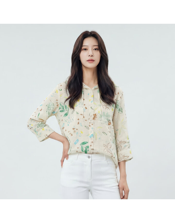 프린트 후드 아우터형 셔츠_1K41510