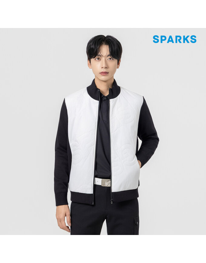[스팍스]남성 배색 니트 슬리브 경량 패딩 점퍼 SN4MJB031