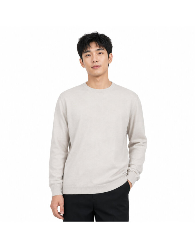 남성 부드러운 니트 크루넥 티셔츠 ROM-KN-FWR