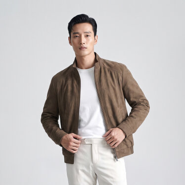 스웨이드 패딩 점퍼_QK71301