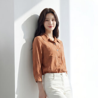 볼륨소매 솔리드 블라우스_1J62506