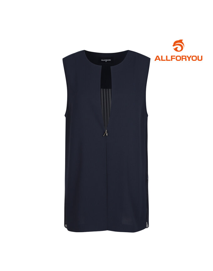 [올포유] 여성 라운드넥 뒷플리츠 베스트 ALVEM4356-915