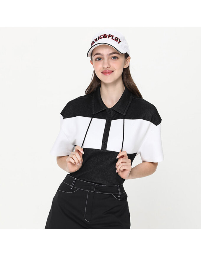 (여성)데님 라이크 블럭킹 티셔츠 HE2WTS005