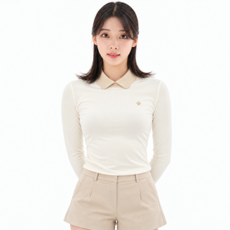 여성 반전 배색 카라 티셔츠 RWTYL8102-102
